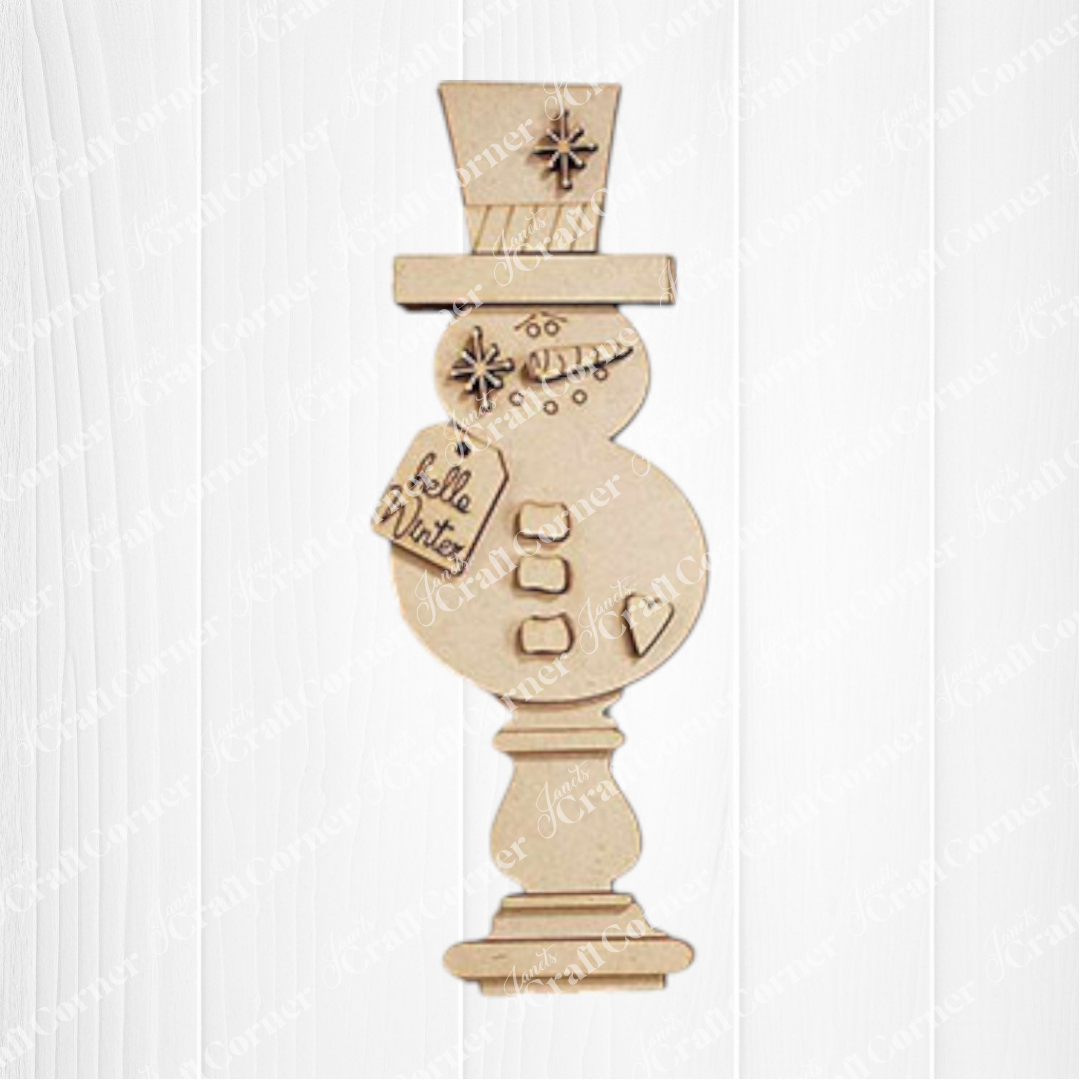 Add festive charm to your space with Janet's Craft Corner Snowman Mini Shelf Sitter DIY kit—this wooden snowman comes with a top hat, buttons, and "Hello Winter" sign. Perfect seasonal home decor in one easy set!.