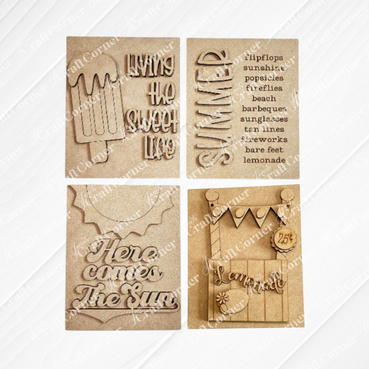 Summer Switchable Farmhouse Signs - DIY home decor craft kit - Choice of 3