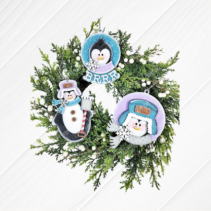 Winter Penguin Ornaments - DIY holiday craft kit - Choice of 3