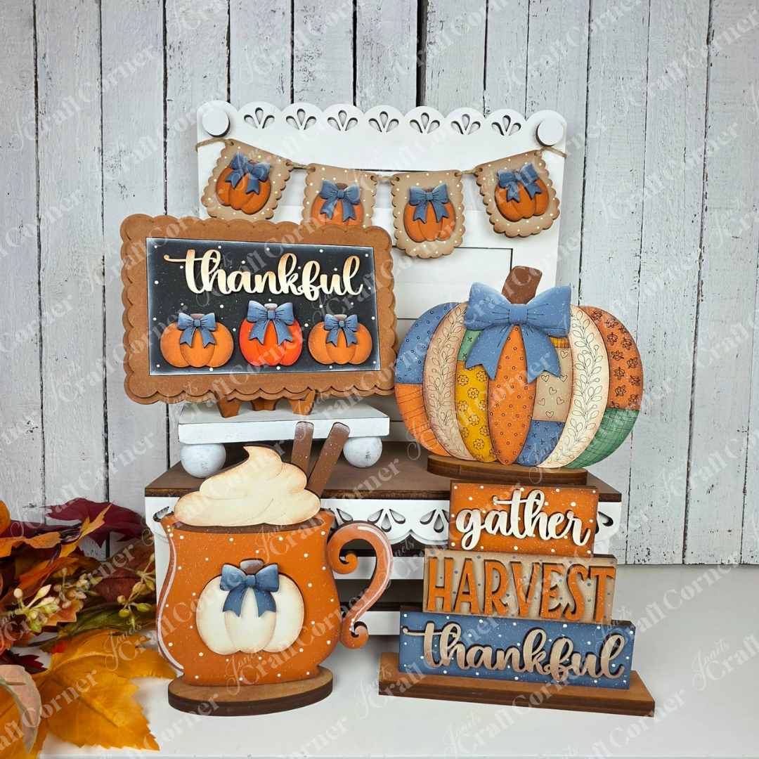 Thankful Decor Set - DIY home decor craft kit - Choice of 5