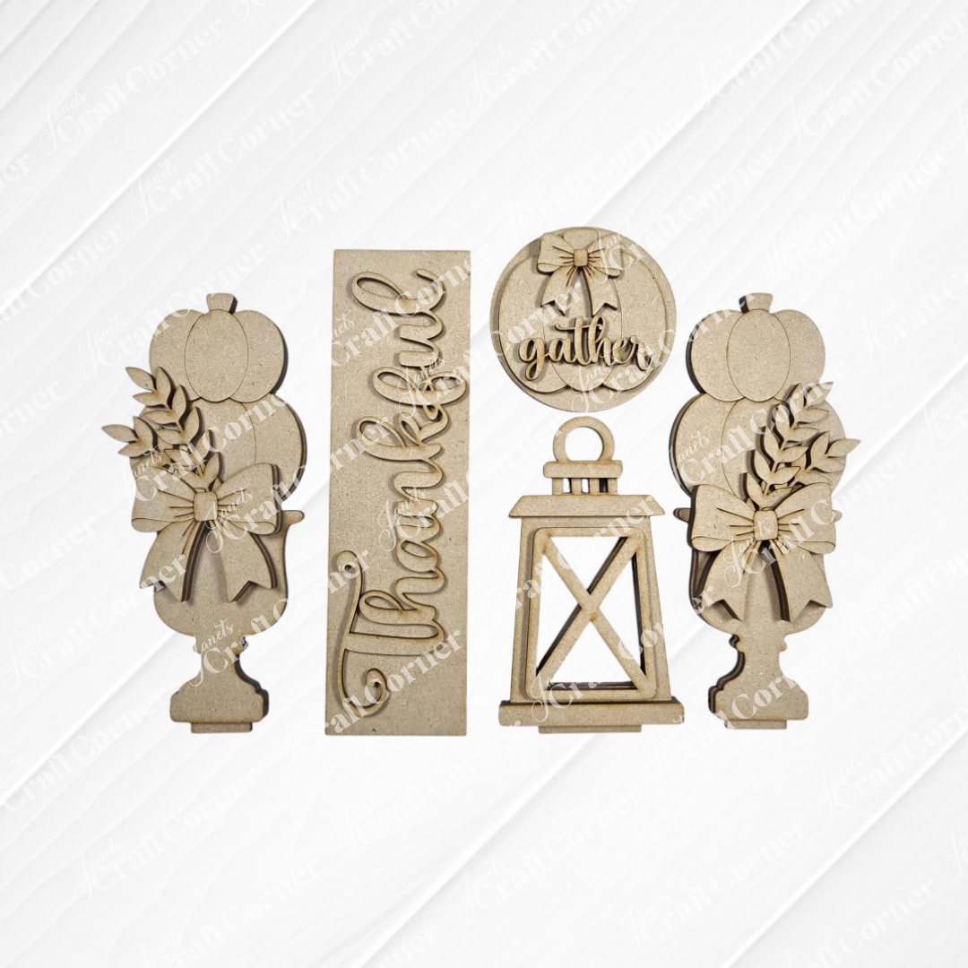 Thankful Interchangeable Porch Set - DIY home decor craft kit - 1 set of 5 pieces