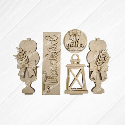 Thankful Interchangeable Porch Set - DIY home decor craft kit - 1 set of 5 pieces
