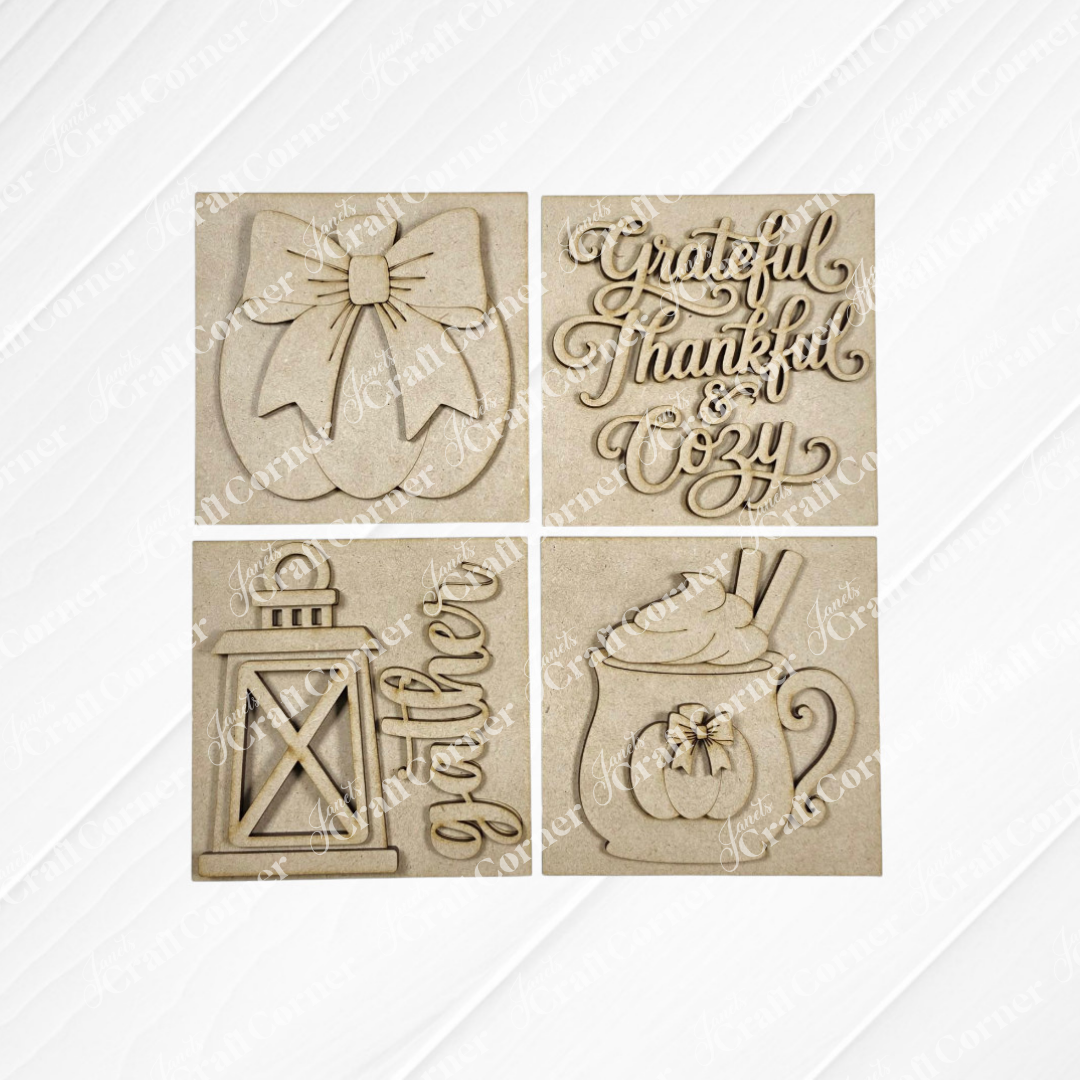 Thankful Squares - DIY home decor craft kit - Choice of 4