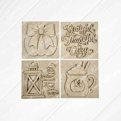 Thankful Squares - DIY home decor craft kit - Choice of 4