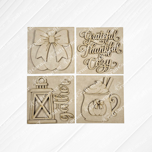 Thankful Squares - DIY home decor craft kit - Choice of 4