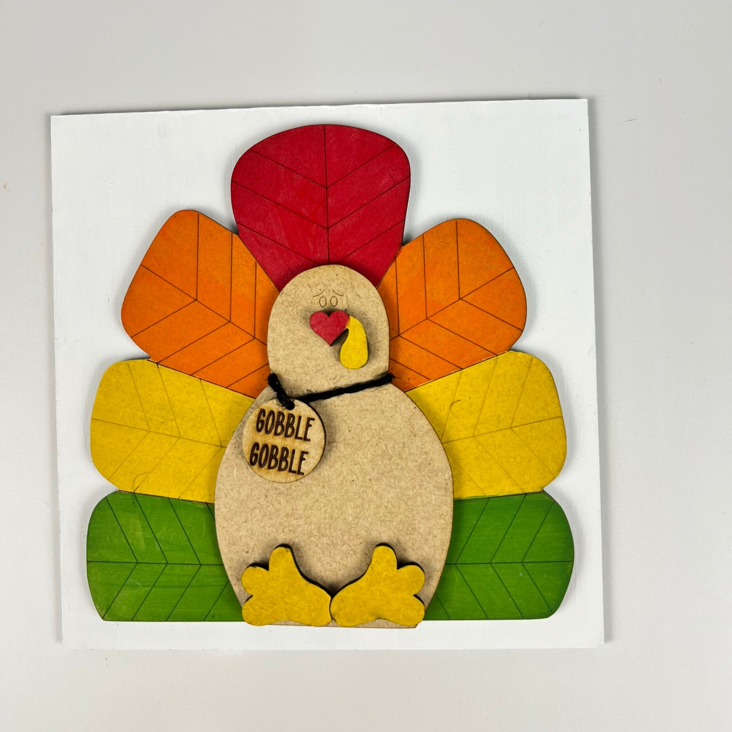 Turkey Thanksgiving Interchangeable Square painted sample by Janet's Craft Corner