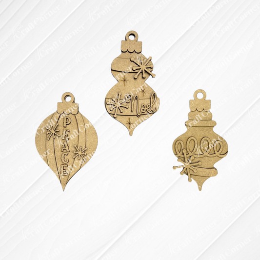 Vintage Mid-Century Ornaments - DIY holiday craft kit - Choice of 3
