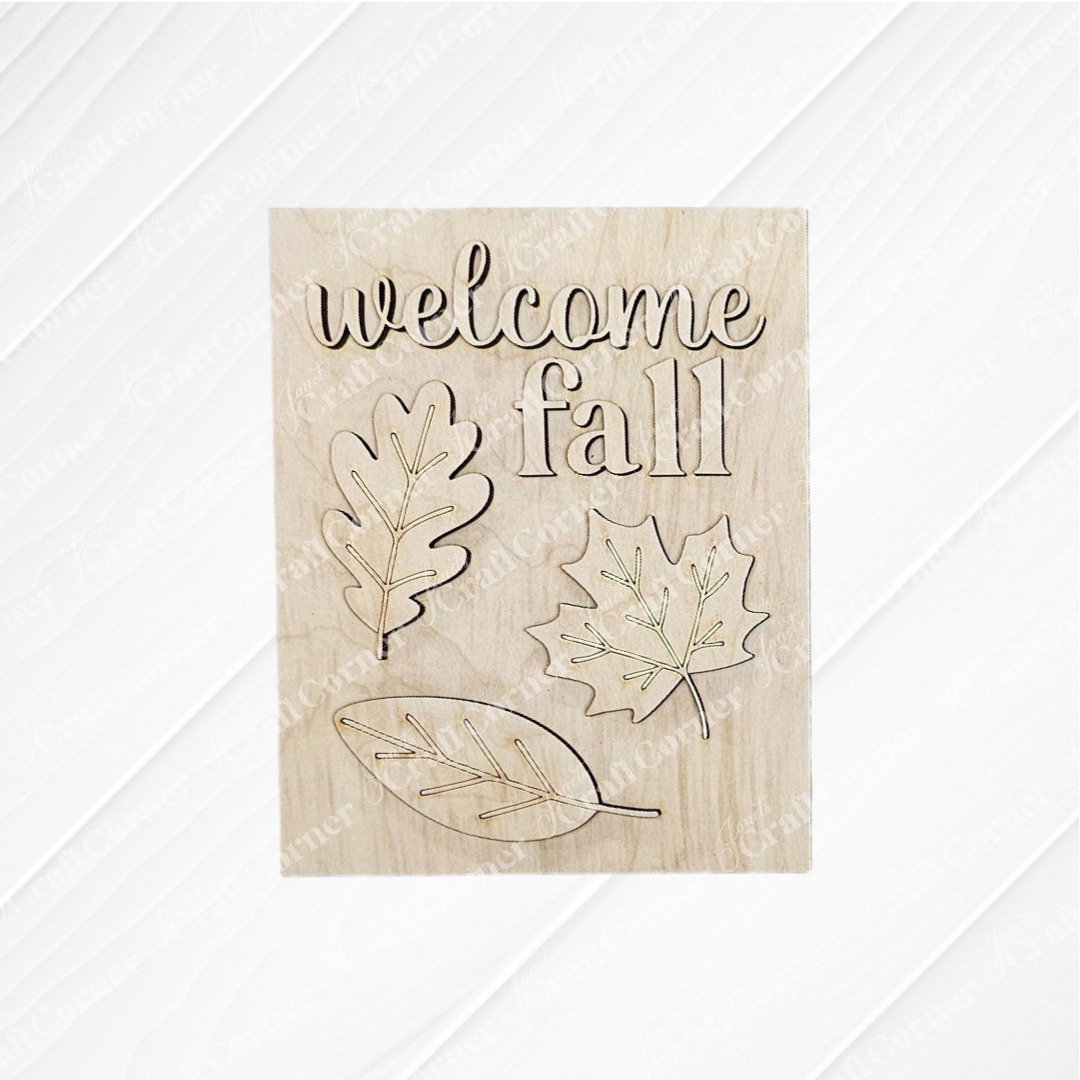 Add seasonal charm to your home with Janet's Craft Corner Fall in the Forest Switchable Farmhouse Signs DIY kit—featuring "welcome fall" and three autumn leaf designs. Choose from 3 options for perfect woodland or farmhouse decor.