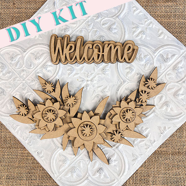 Welcome Floral Wagon Wheel Overlay