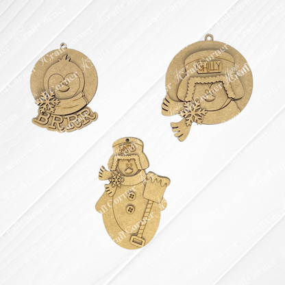 Winter Penguin Ornaments - DIY holiday craft kit - Choice of 3