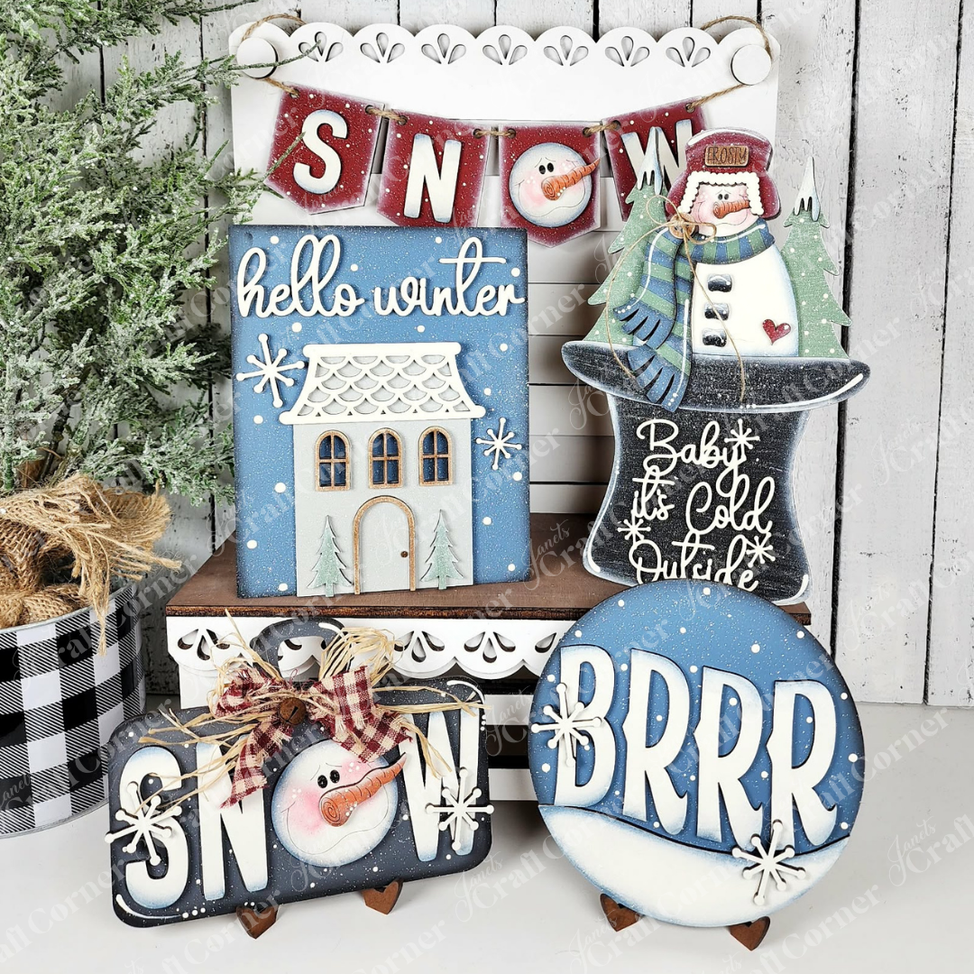Winter Snowman Decor Set - DIY seasonal home decor craft kit - Choice of 5