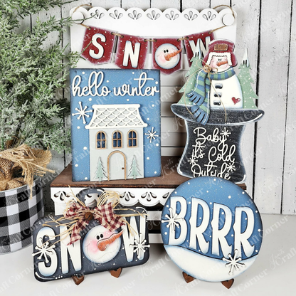 Winter Snowman Decor Set - DIY seasonal home decor craft kit - Choice of 5