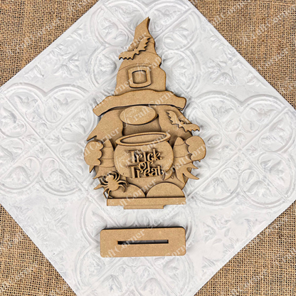 Witch Gnome Shelf Sitter - DIY seasonal home decor craft kit - Set of 1
