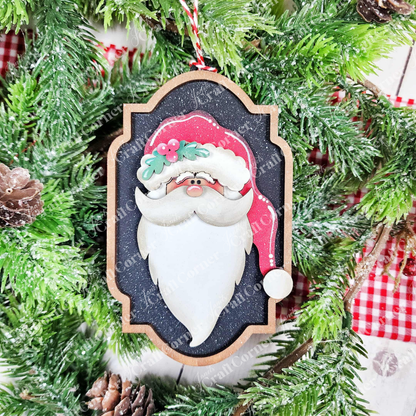 Add festive cheer to your holiday crafts with Janet's Craft Corner’s North Pole Ornaments DIY kit—includes one ornament featuring a painted Santa face, red hat, and white beard, perfect for seasonal home décor.
