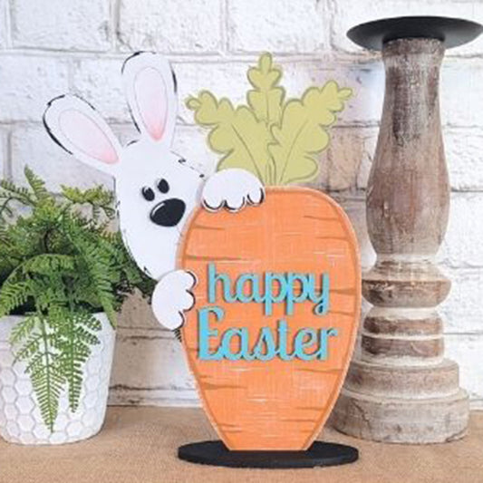 Bunny and Carrot Happy Easter Shelf Sitter